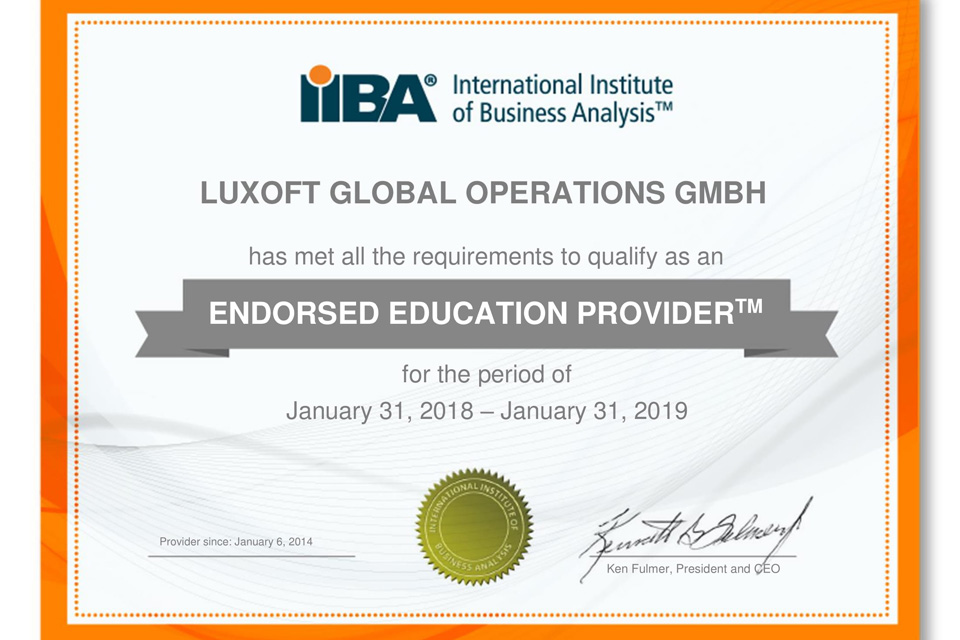 Obtineti certificarea IIBA cu Luxoft Training