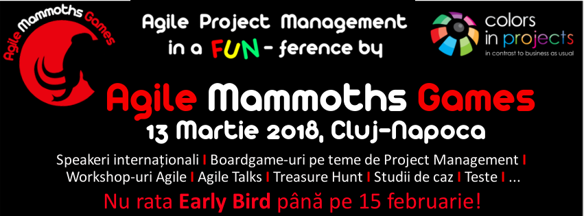 Agile Mammoths Games se întoarce la Cluj pe 13 martie!