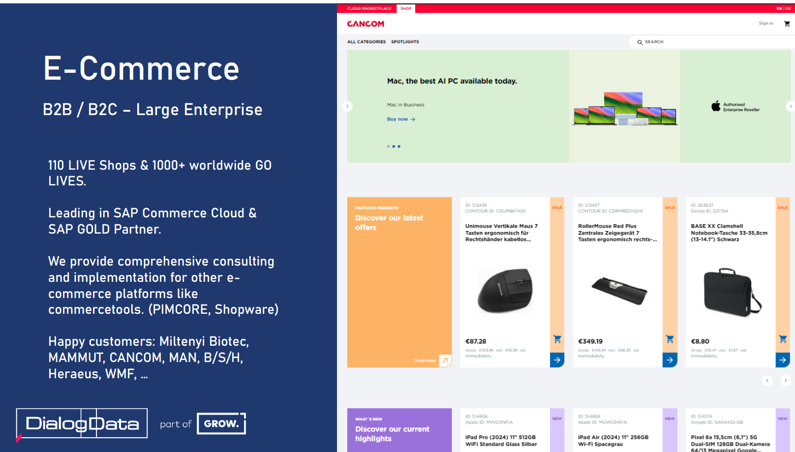 Biotech (1.4 billion revenue) •Headless shop, 580 FTE, Go Live 09/2020