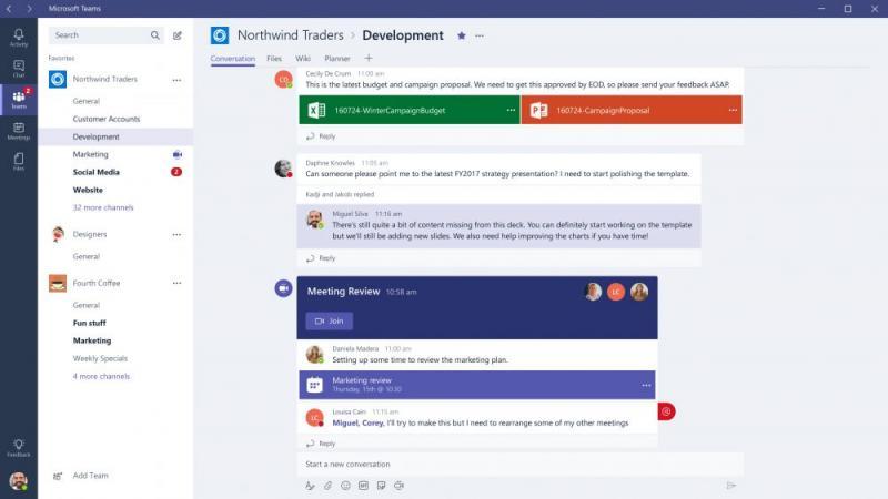Microsoft Teams, cel mai nou spațiu de lucru virtual bazat pe chat, disponibil la nivel global pentru clienții Office 365
