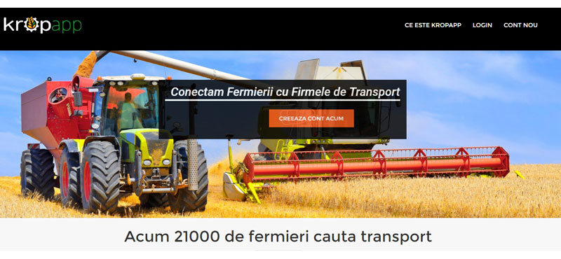 KropApp, prima platformă care conectează fermierii şi comercianții de cereale cu transportatorii