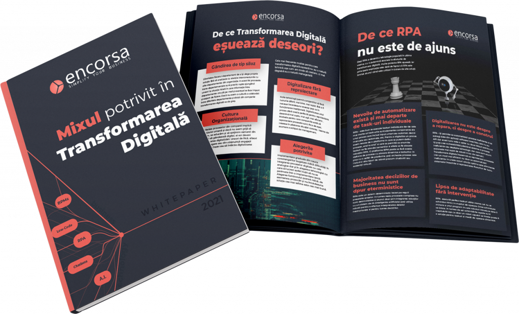 Descarcă GRATUIT raportul de transformare digitală: RPA, Low-Code, Chatbots, AI