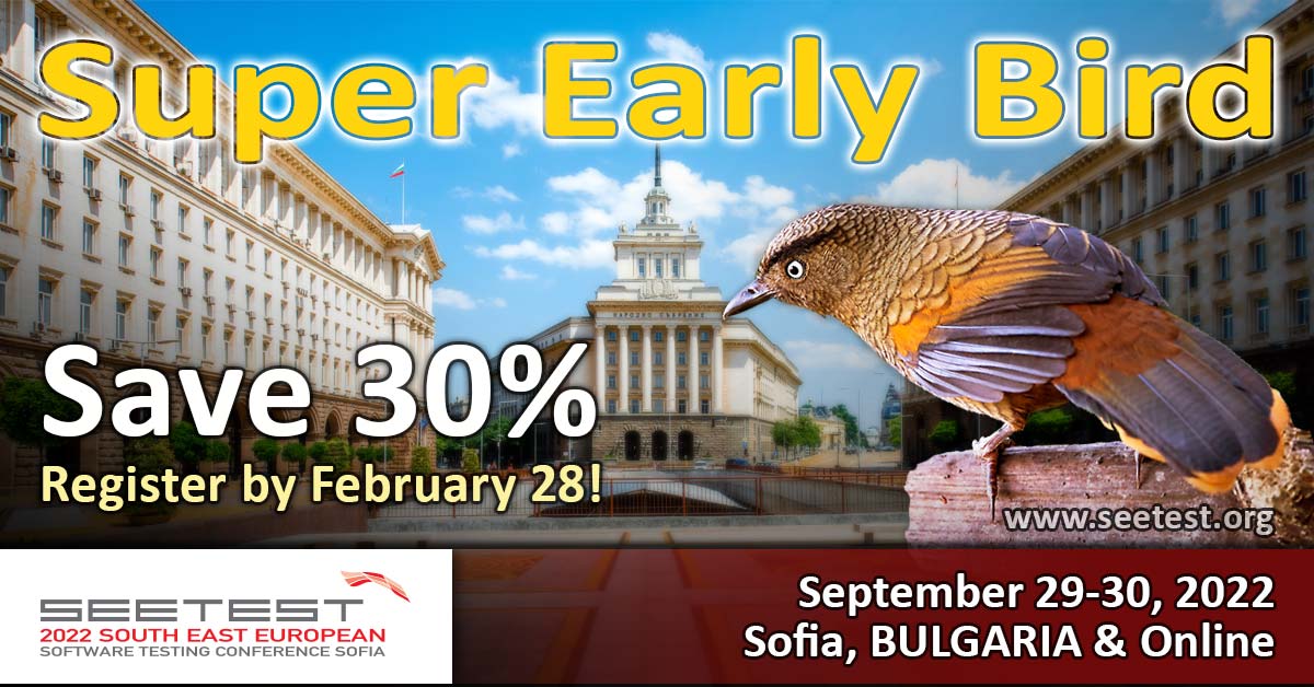 30% reducere la biletele achiziționate până pe 28 februarie pentru evenimentul SEETEST 2022!